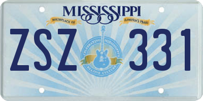 MS license plate ZSZ331