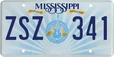 MS license plate ZSZ341
