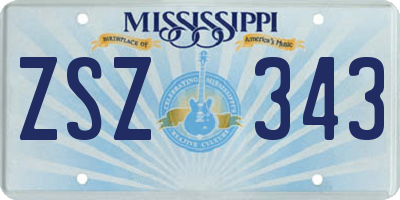 MS license plate ZSZ343