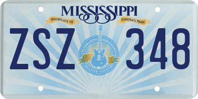MS license plate ZSZ348
