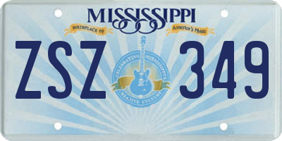 MS license plate ZSZ349