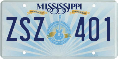 MS license plate ZSZ401