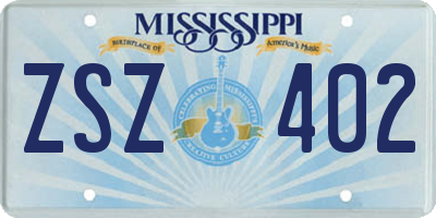 MS license plate ZSZ402