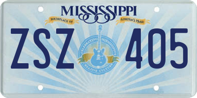 MS license plate ZSZ405
