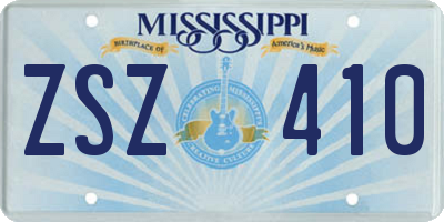 MS license plate ZSZ410