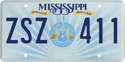 MS license plate ZSZ411