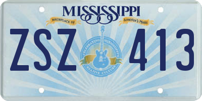 MS license plate ZSZ413