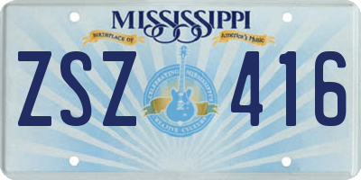 MS license plate ZSZ416