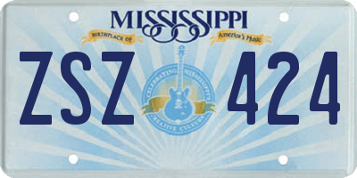 MS license plate ZSZ424