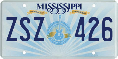 MS license plate ZSZ426