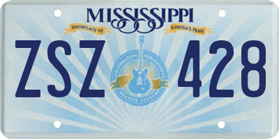 MS license plate ZSZ428