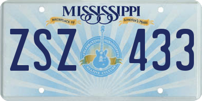 MS license plate ZSZ433