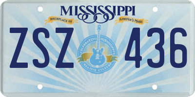 MS license plate ZSZ436