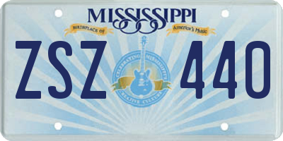 MS license plate ZSZ440