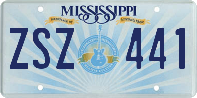 MS license plate ZSZ441