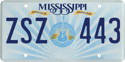 MS license plate ZSZ443