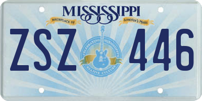 MS license plate ZSZ446