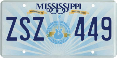 MS license plate ZSZ449