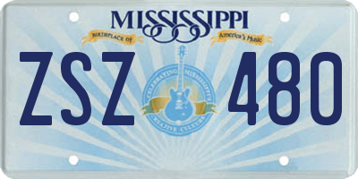 MS license plate ZSZ480