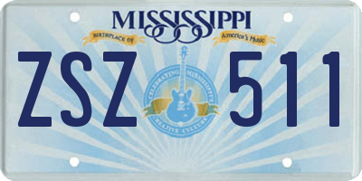 MS license plate ZSZ511