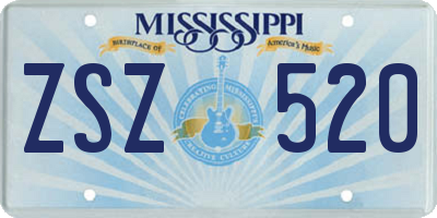MS license plate ZSZ520