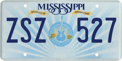 MS license plate ZSZ527