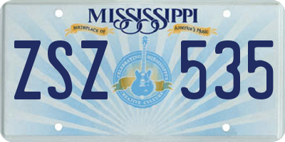 MS license plate ZSZ535