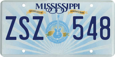 MS license plate ZSZ548