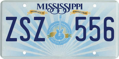MS license plate ZSZ556