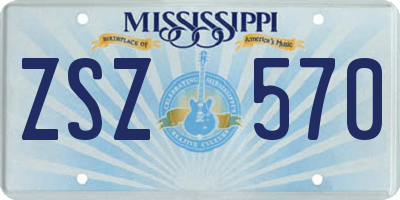 MS license plate ZSZ570