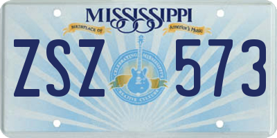MS license plate ZSZ573