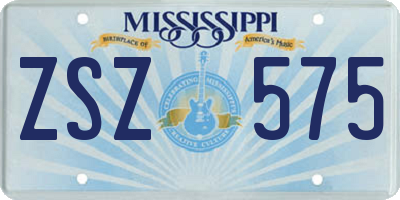 MS license plate ZSZ575