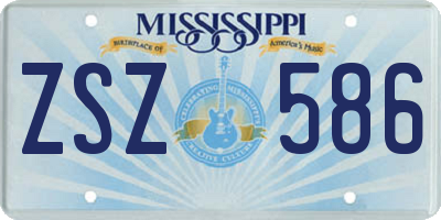 MS license plate ZSZ586