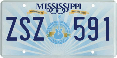MS license plate ZSZ591