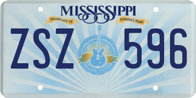 MS license plate ZSZ596