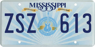 MS license plate ZSZ613