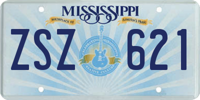 MS license plate ZSZ621