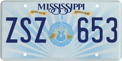 MS license plate ZSZ653