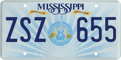 MS license plate ZSZ655