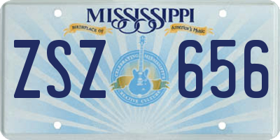 MS license plate ZSZ656