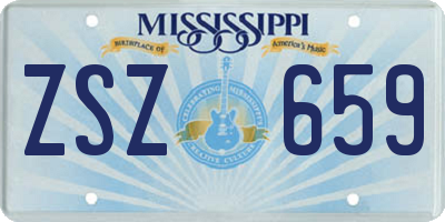 MS license plate ZSZ659
