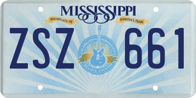 MS license plate ZSZ661