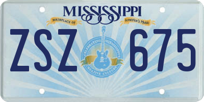 MS license plate ZSZ675