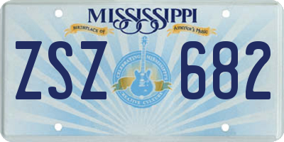 MS license plate ZSZ682