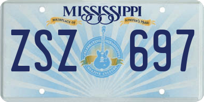 MS license plate ZSZ697