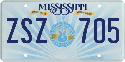 MS license plate ZSZ705