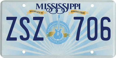MS license plate ZSZ706