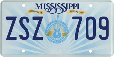MS license plate ZSZ709