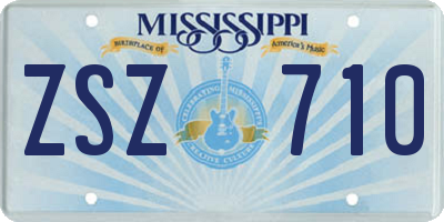 MS license plate ZSZ710