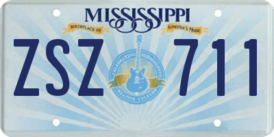 MS license plate ZSZ711